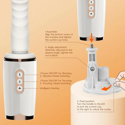 Rotating Heating Thrusting Dildo Vibrator