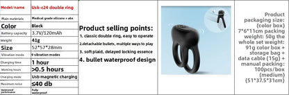 Single ring male charging lock precision ring physical silicone USK-C24 double silicone ring adult Vibrators sexo para hombre