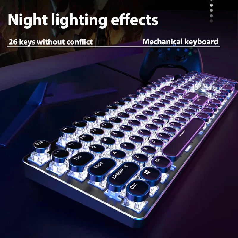 LED Backlit Typewriter Style keyboard