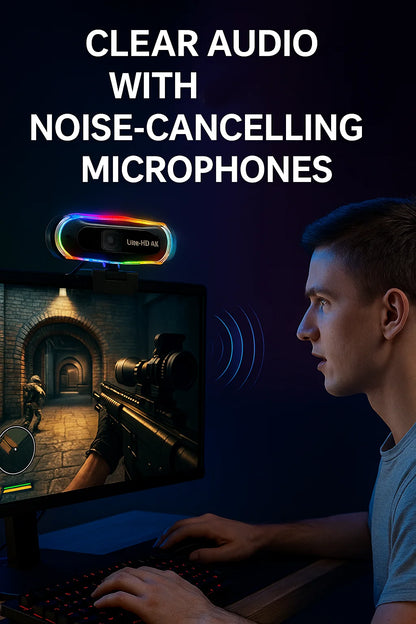 4k LED Light Autofocus Webcam