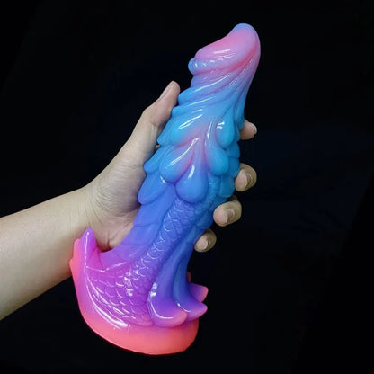 Luminous Monster Dildo — 22cm Glow Liquid Silicone