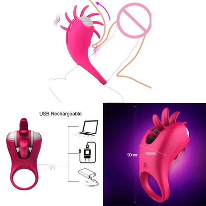 Heating Tongue Licking Clitoral Vibrator