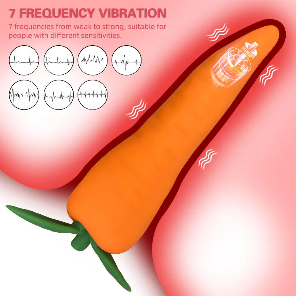 Carrot Silicone Vibrator — 7-Mode G-Spot and Nipple