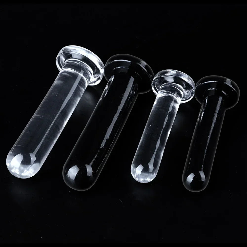 Smooth Test Tube Anal Plug Transparent Buttplug G-spot Stimulate Prostate Massager Sex Toy for Man Crystal Anal Dildo for Woman
