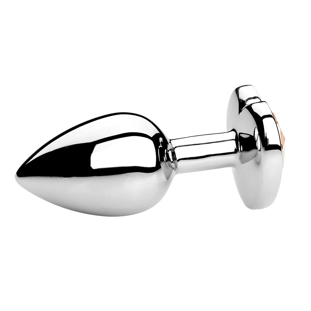 Anal Plug Heart 5 Sizes Stainless Steel Crystal Anal Plug Removable Butt Plug Stimulator Anal Sex Toys Prostate Massager Dildos
