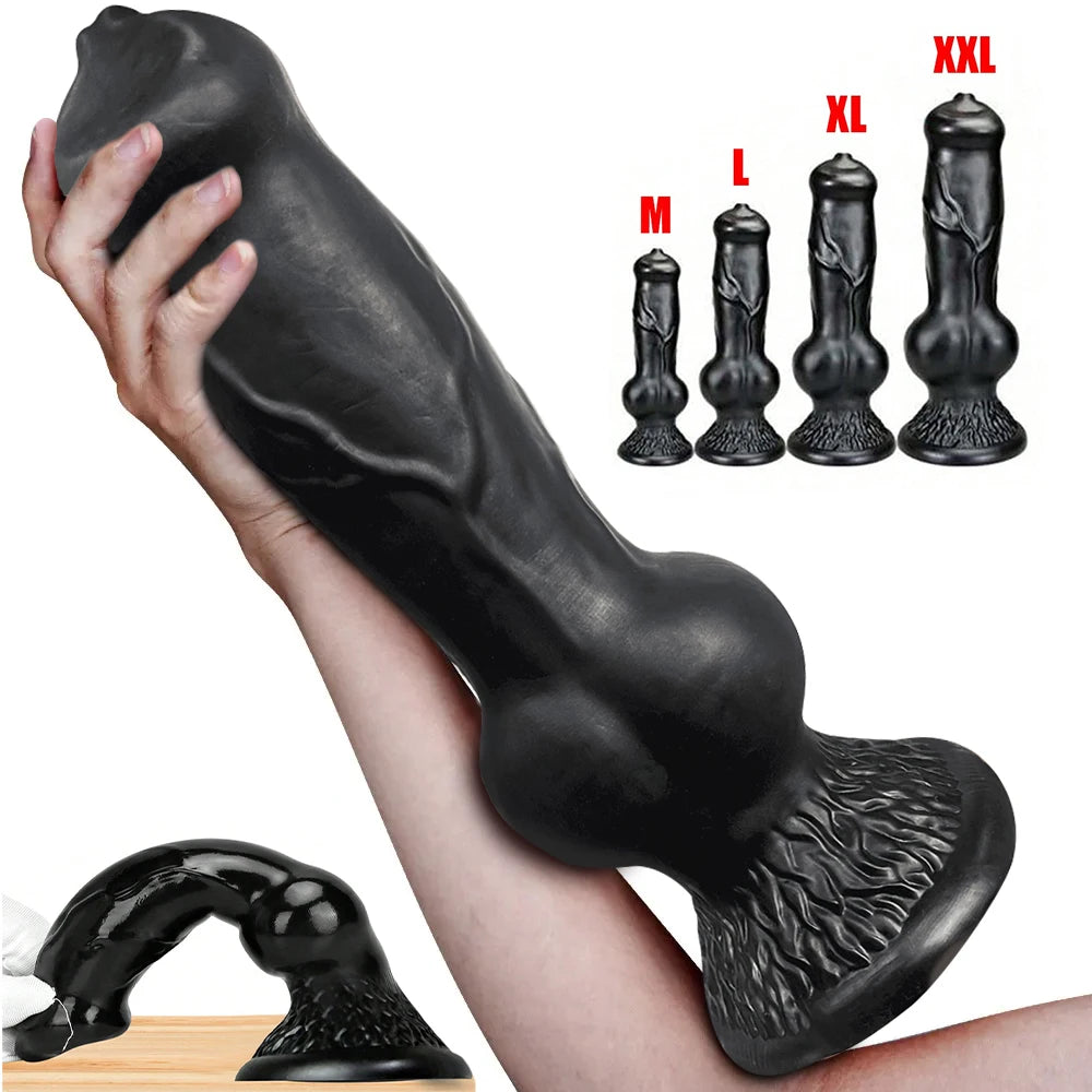 Realistic Huge Dog Dildo — Liquid Silicone 4 Sizes