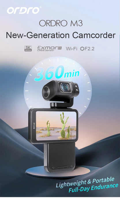 Ordro M3 Pocket Camera Digital Camcorder 5K 30FPS Image Stabilization Built-in Big Size Screen Handy Cam  Travel Vlog Cameras