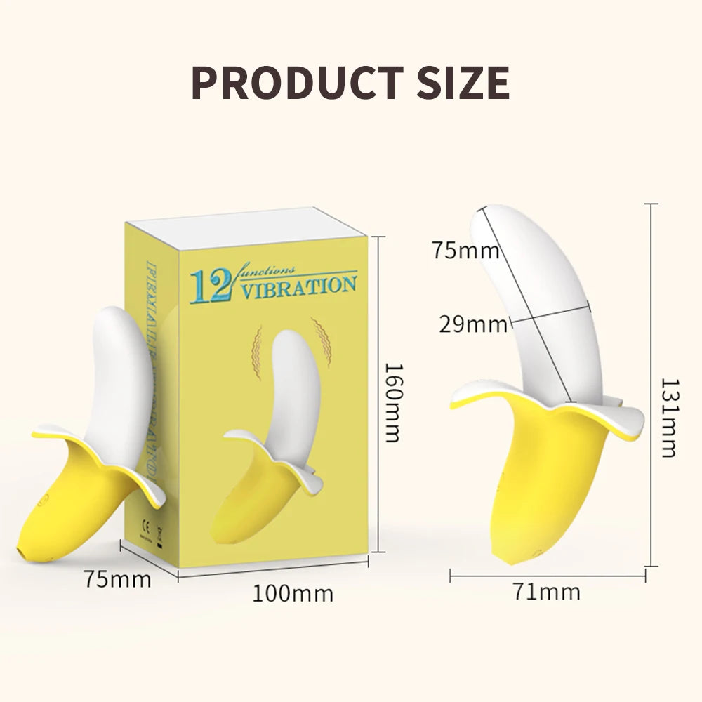 Banana Silicone Vibrator — 12-Frequency G-Spot and Anal