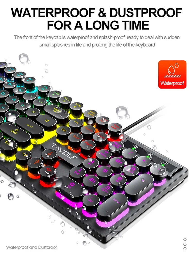 Mechanical-Style Wired Keyboard