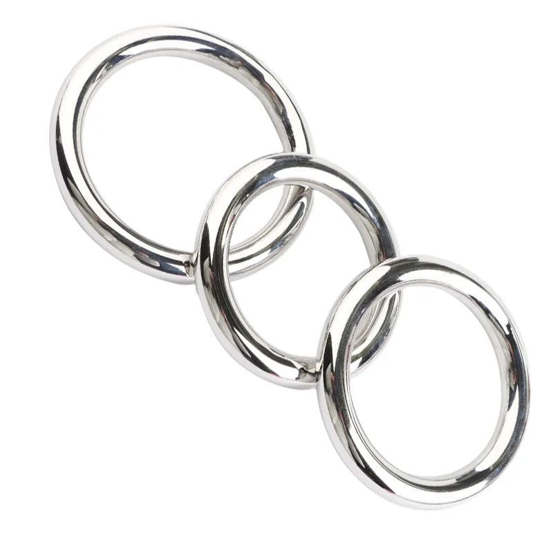 3Sizes Stainless Steel Metal Men'S Cock Ring Adult Sex Scrotum Binding Ejaculation Delay Device Glans Erection Sperm Locking Rin