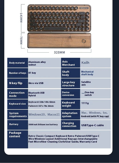 Premium handcrafted wood keyboard