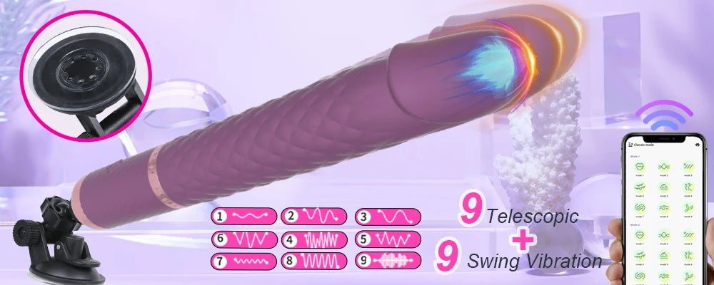 App-Controlled Thrusting Dildo Vibrator