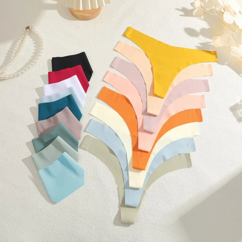 Solid Color Comfortable Ice Silk Panties