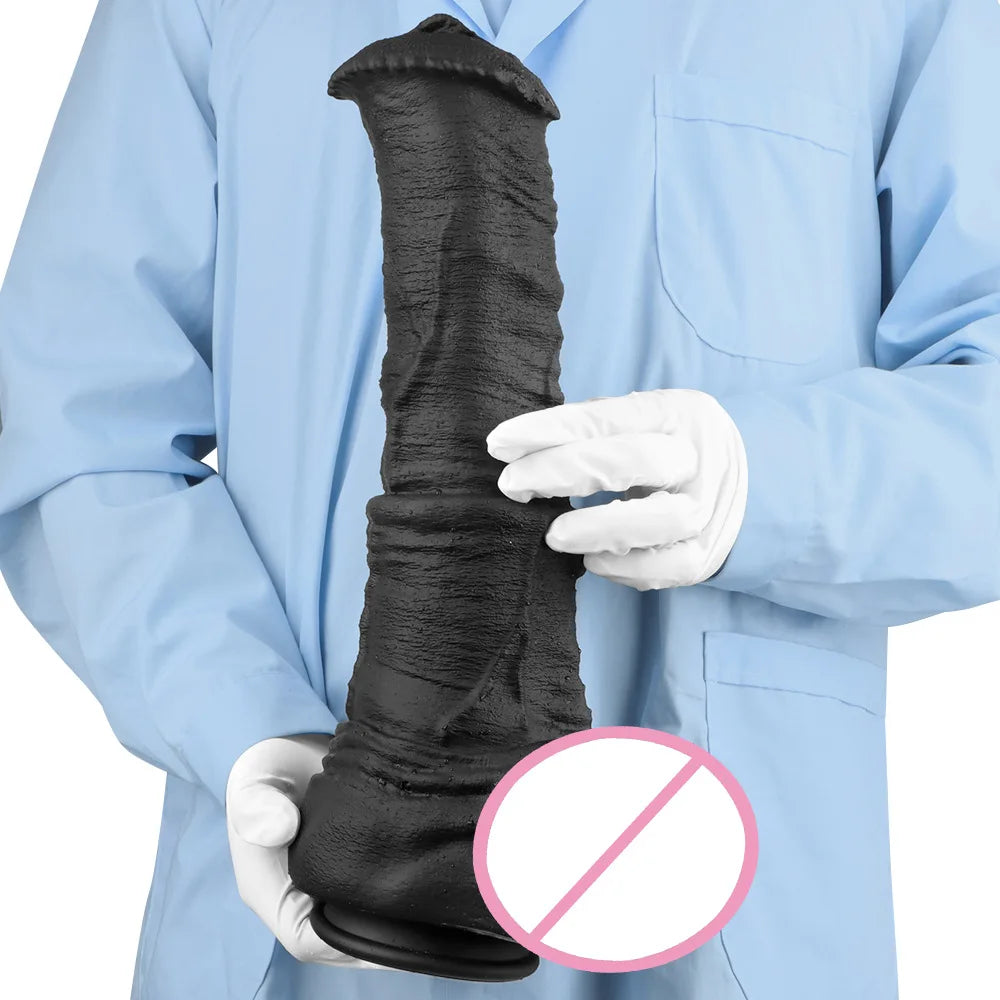 Black Horse Dildo Realistic Animal Dildo Silicone Penis for Man/Women Sex Toys Butt Plug Expander Masturbation Sex Tool Toy 18