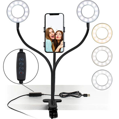 Flexible Phone Holder LED Light Tripod