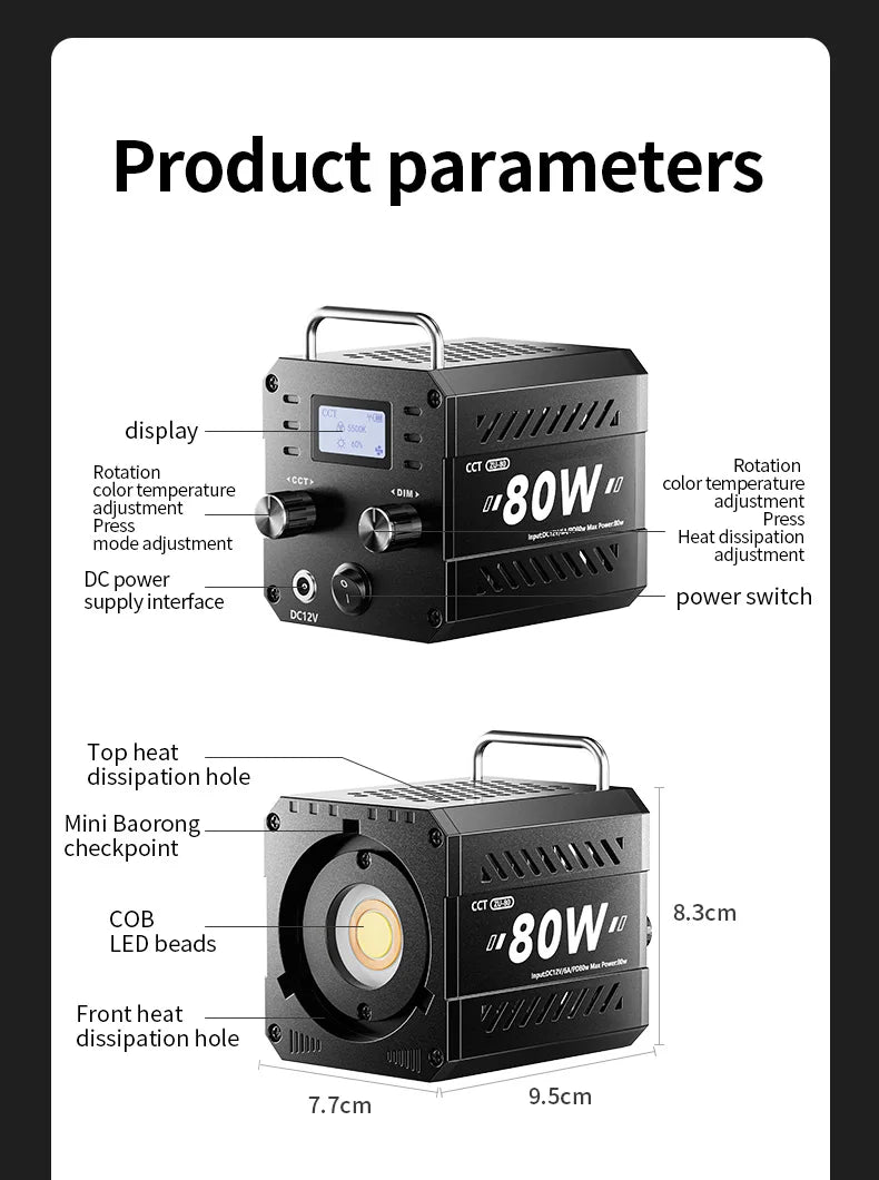 Professional 80W COB LED Light
