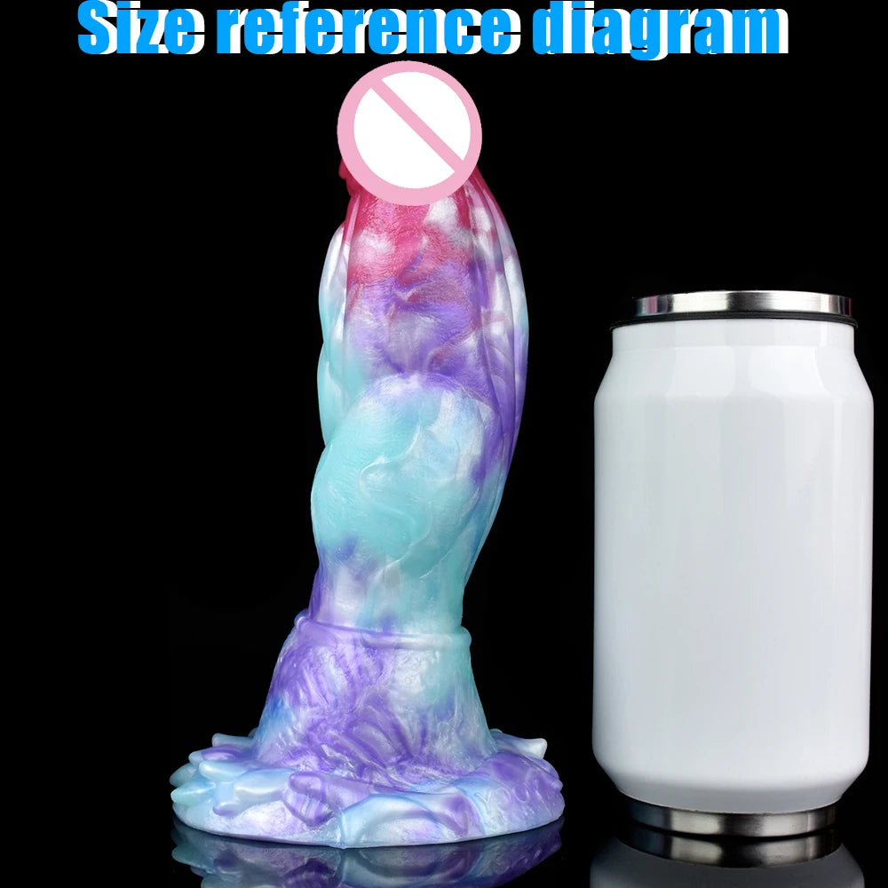 Ice Dragon Fantasy Silicone Dildo — 3 Sizes Suction Cup