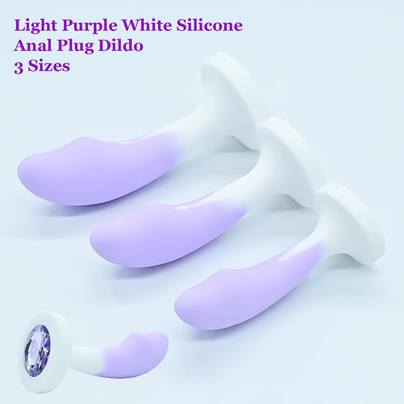 Crystal Jewel Silicone Anal Plug — 5 Elegant Colours
