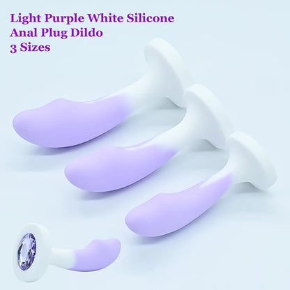Crystal Jewel Silicone Anal Plug — 5 Elegant Colours