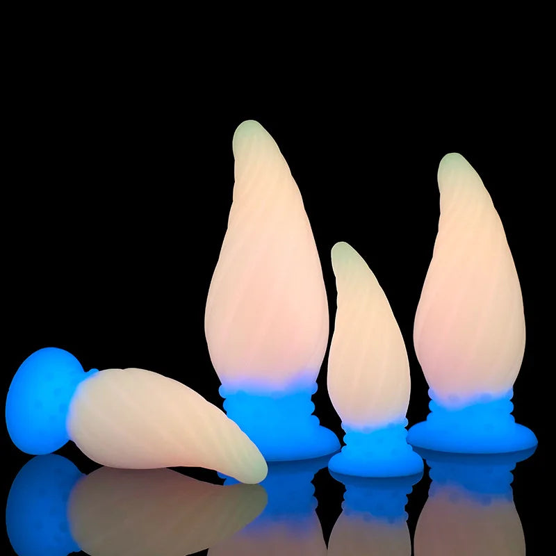 Luminous Glow Silicone Anal Plug — 5 Sizes Body Safe