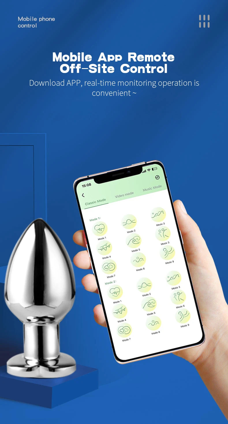 Smart Vibrating Metal LED Plug