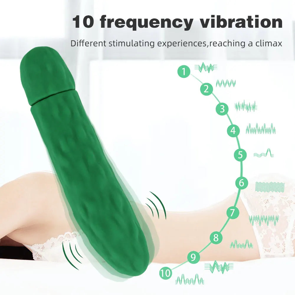 Cucumber Silicone Vibrator — 10 Vibration Modes