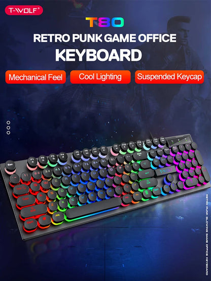 Mechanical-Style Wired Keyboard