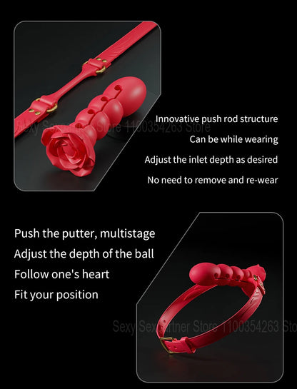Silicone Open Mouth Gag with Adjustable Strap