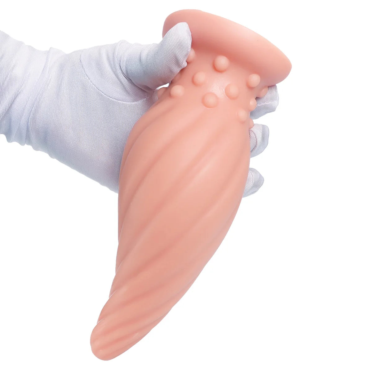 Spiral-Tip Silicone Anal Plug — Textured 5 Sizes S to XL