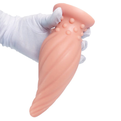 Spiral-Tip Silicone Anal Plug — Textured 5 Sizes S to XL