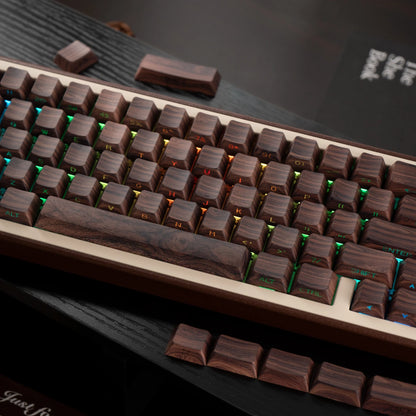 Stylish Wood Grain Mechanical Keycaps