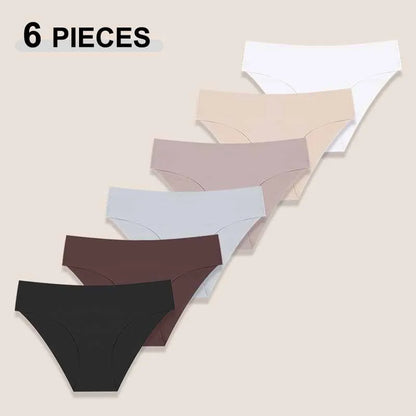 6Pcs/Set Sexy Traceless Panties For Women Seamless Low Waist Breathable Briefs High Elastic Solid Color Lingerie Cozy Underpants