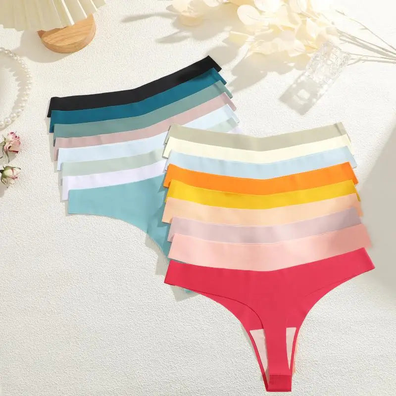 Solid Color Comfortable Ice Silk Panties