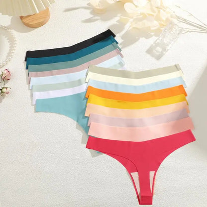 Solid Color Comfortable Ice Silk Panties