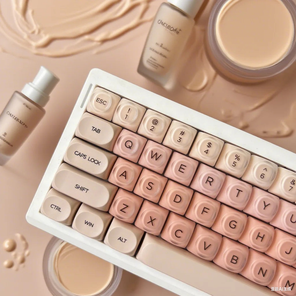 Stylish Beige Keyboard Keycaps