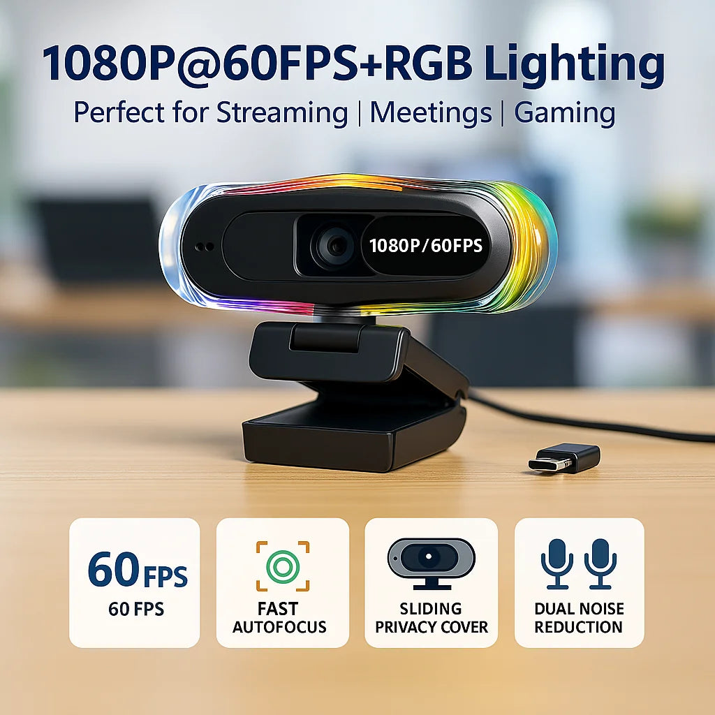 4k LED Light Autofocus Webcam