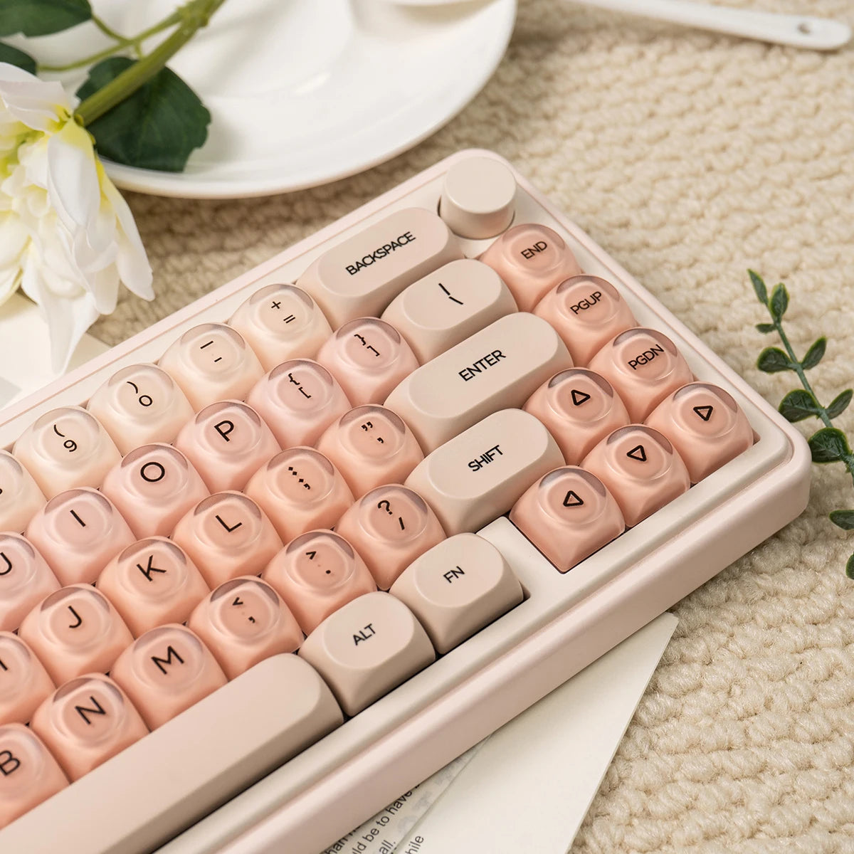 Stylish Beige Keyboard Keycaps