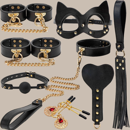 8-Piece Vibrator & Couples Restraint Combo Set