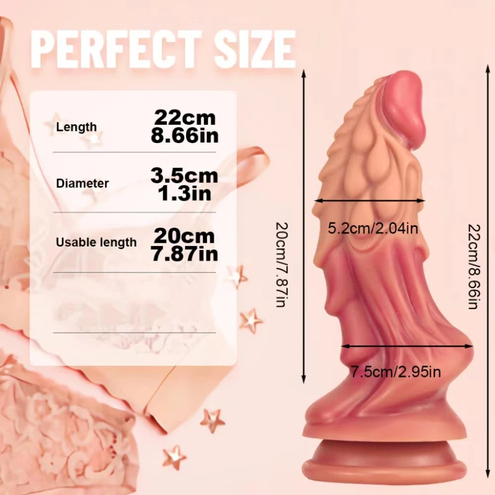 Monster Silicone Dildo with Suction Cup — 4 Colours
