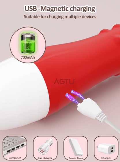 Thrusting Dildo Vibrator with Bracket Stand