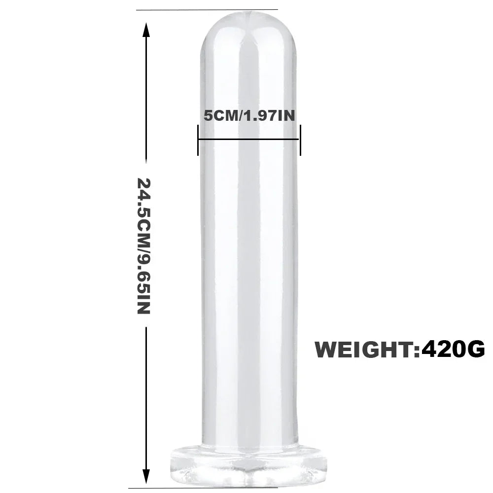 Smooth Test Tube Anal Plug Transparent Buttplug G-spot Stimulate Prostate Massager Sex Toy for Man Crystal Anal Dildo for Woman