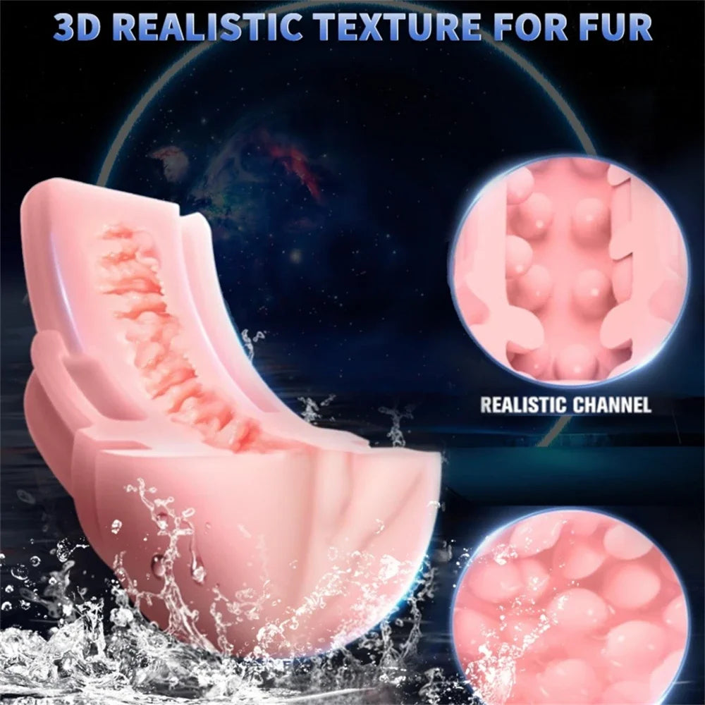Dual-Channel Realistic Rubber Stroker Cup