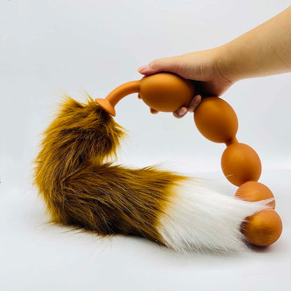 Huge 9 Ball Anal Plug Tail Sex Toys For Men Women Anal Dilator Soft Butt Plug with Tail Anal Beads Sex Party Erotic Toy Butplug