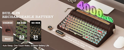 Creme Beige Premium Keyboard Golden