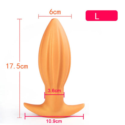 Huge Silicone Anal Plug — Progressive 5 Sizes S to XL