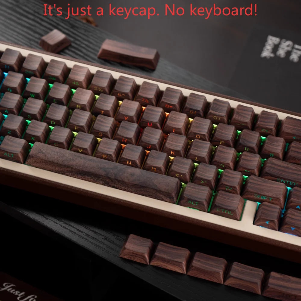 Stylish Wood Grain Mechanical Keycaps