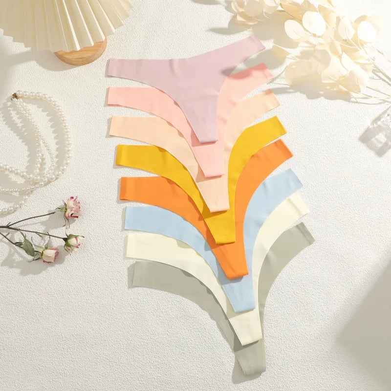 Solid Color Comfortable Ice Silk Panties