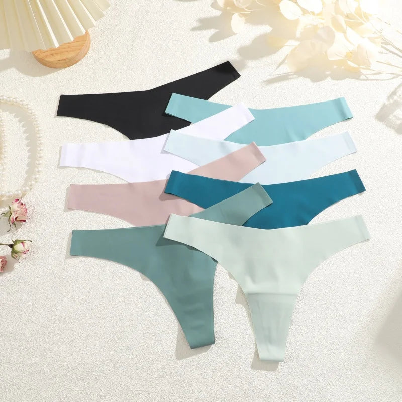 Solid Color Comfortable Ice Silk Panties