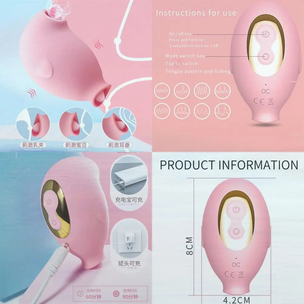 Heating Tongue Licking Clitoral Vibrator