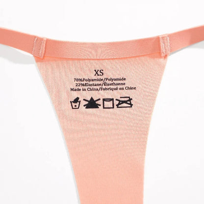 6Pcs/Set Women's Panties Sexy Solid Color High Elastic Thongs Low-Waist Comfortable Underwear Trendy Female Breathable G-string